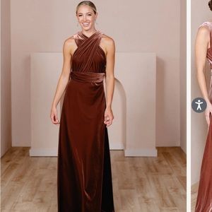 Revelry Micah Convertible Velvet Bridesmaid Dress